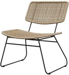 Selsey Sprinkle - Gartenstuhl in Schwarz und Beige, aus Technorattan und Stahl,
