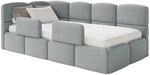 Selsey Jugendbett 120x200cm Grau gepolstert mit Stauraum und Lattenrost,...