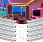 VEVOR LED Profil 10er-Pack 2 m, Eloxierte Trockenbauprofil mit Milchiger...