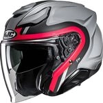 HJC, Jet Motorradhelm F31 BASK Silver Red MC1SF, S