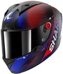 SHARK, Integraler Motorradhelm AERON SPEED-TECH Carbon Blue Red DBR, L
