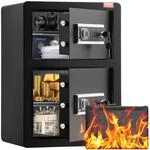 VEVOR Safe Tresor mit feuerfester Geldtasche, Doppelt&uuml;ren-Safe 3,5 Kubikfu&szlig;, 2