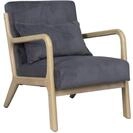 byLIVING Sessel NOHR/Grob-Cord grau/Gestell und Armlehnen Massivholz Natur/B...