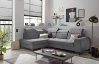 Stella Trading Rockdale Ecksofa in Anthrazit - Moderne Eckcouch in L-Form mit