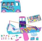 Polly Pocket-Mikropuppen und umwandelbarer Camper, mit Accessoires wie Haustieren und