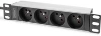 DIGITUS DN-95418-FR &ndash; 4-Fach Steckdosenleiste &ndash; 1HE &ndash; 10-Zoll (254 mm) &ndash;