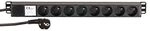 Adam Hall Cables 87478 19" Stromverteiler 1HE 8-Fach mit franz&ouml;sischer Norm