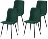 Hela Tische, 4er Set Esszimmerstuhl Leipzig, Bezug Samt Cord-Optik Gr&uuml;n,...