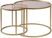 Hanah Home Elegantes Couchtisch-Set (2 Teile), Gold & Bronze, 60 x 60 x 43 cm | 100%