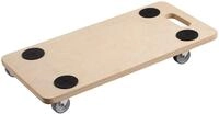Metafranc Transportroller 590 x 290 mm - 200 kg Tragkraft - Sperrholz - PU-R&auml;der /