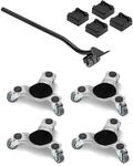 VEVOR M&ouml;belwagen 4er-Set, 158 x 158 x 65 mm, 200 kg Tragkraft, 3-r&auml;driger,