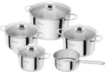 HENCKELS by ZWILLING Reflection Kochtopfset 5-teilig, Glasdeckel, Edelstahl,...