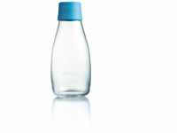 Retap ApS 0.3 Litre Small Borosilicate Glass Water Bottle, Light Blue