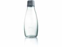 Retap ApS 0.5 Litre Medium Borosilicate Glass Water Bottle, Grey