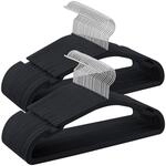 SONGMICS Kleiderb&uuml;gel Samt, B&uuml;gel 50er Set, 43 x 21 cm, Samtb&uuml;gel rutschfest,