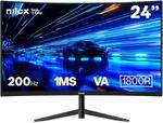 Nilox NXM24CRV2001 Curved Monitor 24 Zoll Full HD Gaming Monitor 200Hz