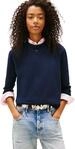 Tommy Jeans Damen Pullover Essential Crew aus Baumwolle, Blau (Dark Night...