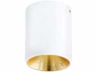 EGLO LED Deckenleuchte Polasso, Deckenlampe aus Metall in Weiß und Gold,
