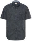 camel active Herren Kurzarmhemd mit Kontrastdetails Dunkelblau, Menswear-L