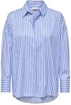 JDY Damen Jdyvesper L/S Loose Striped Shirt WVN, Cloud Dancer, Small