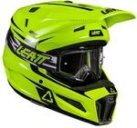 Helm MIT Brille LEATT JUNIOR KIT Moto 3.5 V26 NEON Yellow (53-54 cm) L