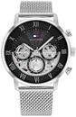 Tommy Hilfiger Multi Zifferblatt Quarz Uhr f&uuml;r Herren mit Silbernes...