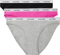 Calvin Klein Damen 3er Pack Slips Bikini Form mit Logobund, Mehrfarbig...