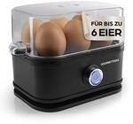 GOURMETmaxx Eierkocher f&uuml;r 6 Eier | Egg Boiler mit Eierstecher im Messbecher | Egg