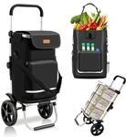 Sekey Einkaufstrolley faltbar 60L, 3-in-1 Einkaufswagen klappbar aus Aluminium,