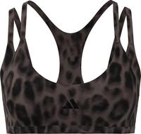 adidas Women's Optime Workout Leopard Strappy Light Support Bra, Earth