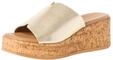 Tamaris Damen Pantolette mit Keilabsatz Leder, metallic, 36 EU