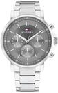Tommy Hilfiger Multi Zifferblatt Quarz Uhr f&uuml;r Herren mit Silbernes Edelstahlarmband