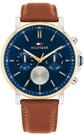 Tommy Hilfiger Multi Zifferblatt Quarz Uhr f&uuml;r Herren mit Braunes Lederarmband...