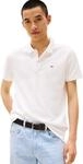 Tommy Jeans TJM Slim Placket Polo EXT S/S Polo Men's, White (Ecru), S