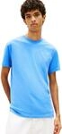 Tommy Jeans Herren T-Shirt Kurzarm Linear Chest Tee Slim Fit, Blau (Blue Twilight), M