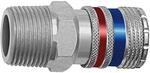 RIEGLER 107615-411.38-A Sicherheitskupplung NW 10, Stahl/Messing verzinkt, R 3/8 AG,
