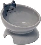 Nobby Katzen Keramiknapf erh&ouml;ht KATO grau &Oslash; 13,5 x 9 cm, 250 ml