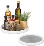 Relaxdays Drehteller, 2-tlg. Set, &Oslash; 25 & 30 cm, drehbarer K&uuml;hlschrank...