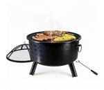 Relaxdays Feuerschale, Hx&Oslash; 62 x 66 cm, mit Grillrost, Funkenschutz &...