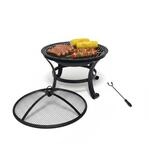 Relaxdays Feuerschale, &Oslash; Schale 55 cm, mit Grillrost, Funkenschutz,...