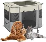 Relaxdays Welpenauslauf faltbar, HBT: 55x82x60 cm, Indoor & Outdoor, tragbarer