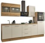 Capri Moderne K&uuml;chenzeile ohne Elektroger&auml;te in Wei&szlig;, Artisan Eiche Optik