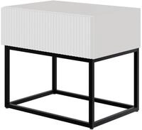 Selsey Veldio Nachttisch, Graubeige, Schwarze Beine