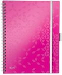 Leitz 46440023 Kollegblock WOW Be Mobile, A4, PP, liniert, pink metallic