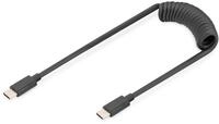 DIGITUS USB 2.0 Spiralkabel - USB-C zu Typ-C - 480 Mbit/s - Power Delivery 60W -