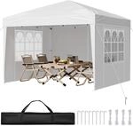 VEVOR Faltpavillon, 2,95x2,95x2,63m, Pavillonzelt, tragbares, Gartenzelt mit