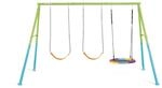Intex 44133 &ndash; Kinderschaukel mit Zwei Sitzen und Nestschaukel, Stahl, Gr&uuml;n und