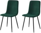 Hela Tische, 2er Set Esszimmerstuhl Leipzig, Bezug Samt Cord-Optik Gr&uuml;n,...