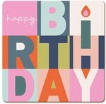 Grafik Werkstatt lustiger Untersetzer aus Kork | Happy Birthday, Bunt