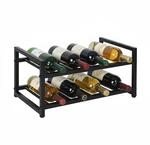 Relaxdays Weinregal, 8 Flaschen, Eisen, HBT: 21,5x42,5x24,5 cm, Weinhalter f&uuml;r...